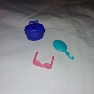Barbie Doll Accessory Purple Oval Bag Purse Pink Sunglasses Mirror Replacement